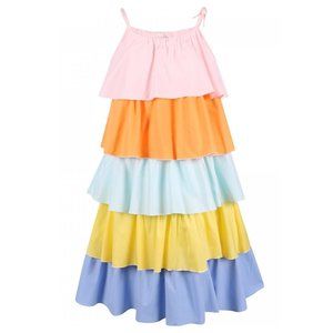 LULU BY MISS GRANT Tiered Ruffles Colorful Summer Dress